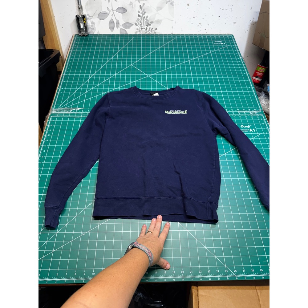 Jimmy Buffett Margaritaville New York Navy Blue Graphic Crewneck Sweatshirt S